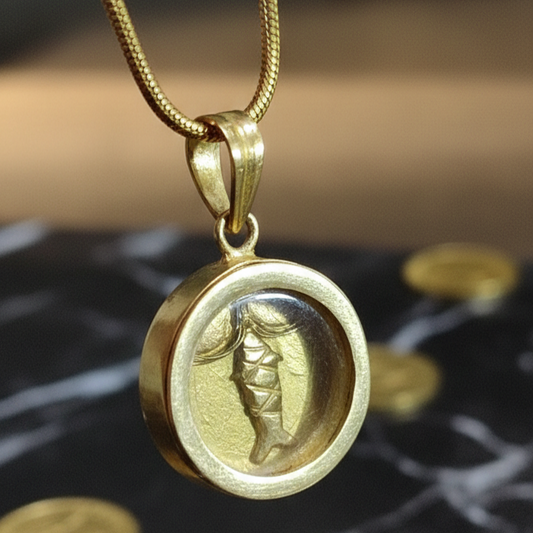 Fish Locket For Rahu Upay - Panchdhatu Locket Fish In Water - Free Chain