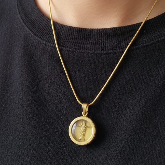 Fish Locket For Rahu Upay - Panchdhatu Locket Fish In Water - Free Chain