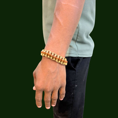 Gold Plated Modern Rudraksha Bracelet