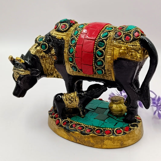 Kamdhenu Brass Made - Colored Decorative Stones - 1 Kg weight Black Color