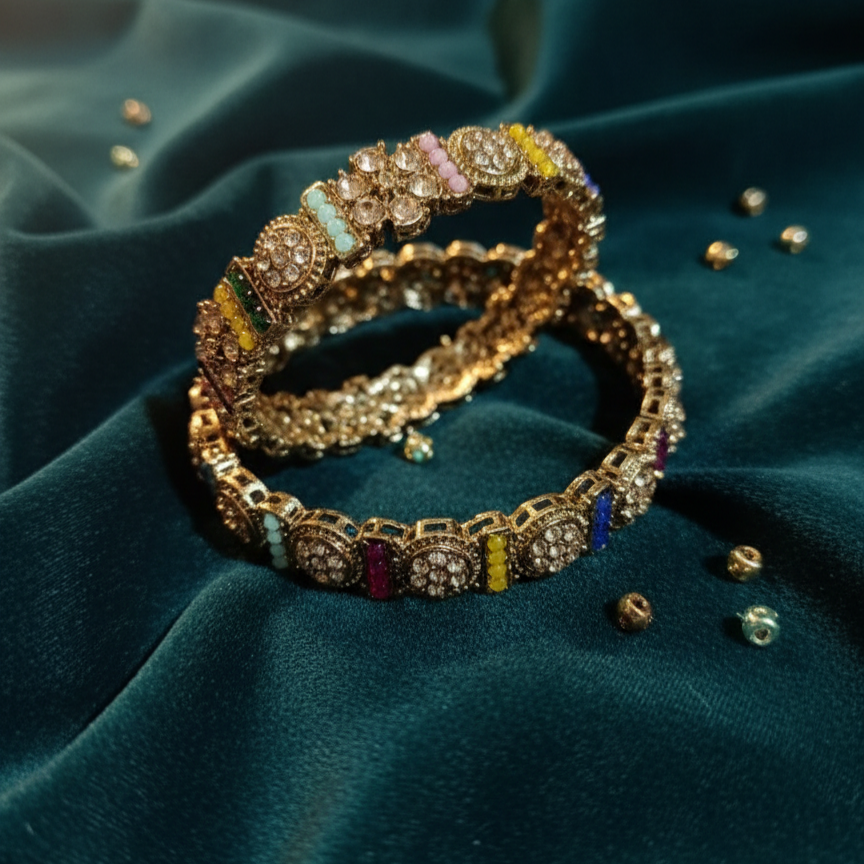 Kundan Work Meenakari Bangles