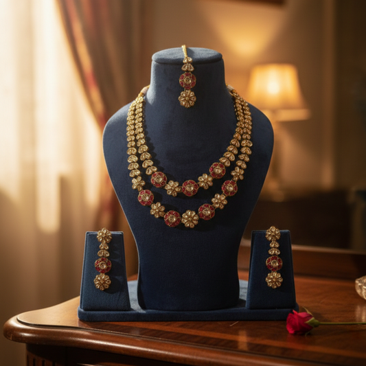 Attractive Kundan Work Special Occasion Necklace Set