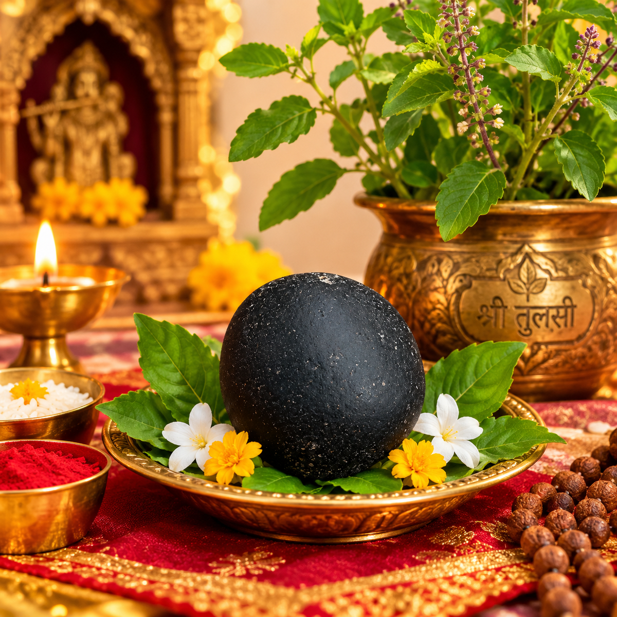Lakshmi Shaligram or Laddoo Shaligram For Home Puja