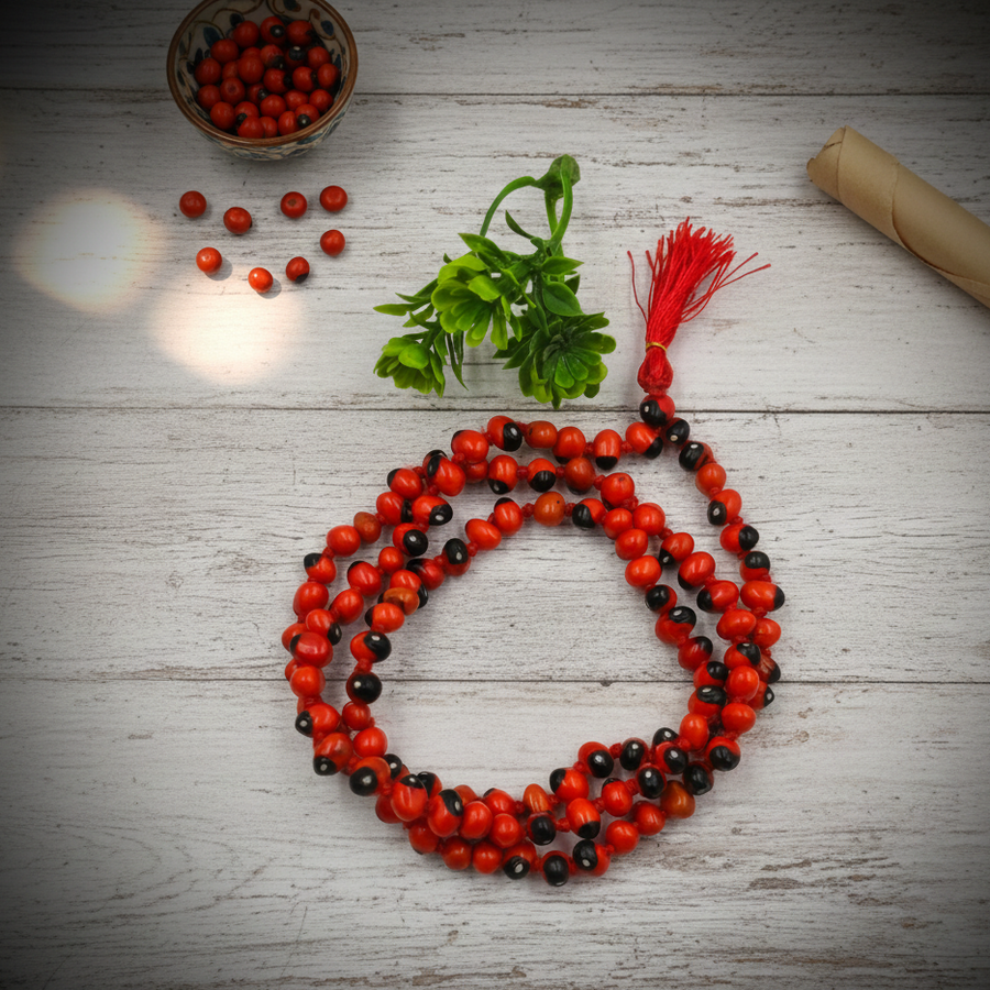 Lal Gunja Mala - Energized Lal Ratti Mala - Chirmi Seeds Mala
