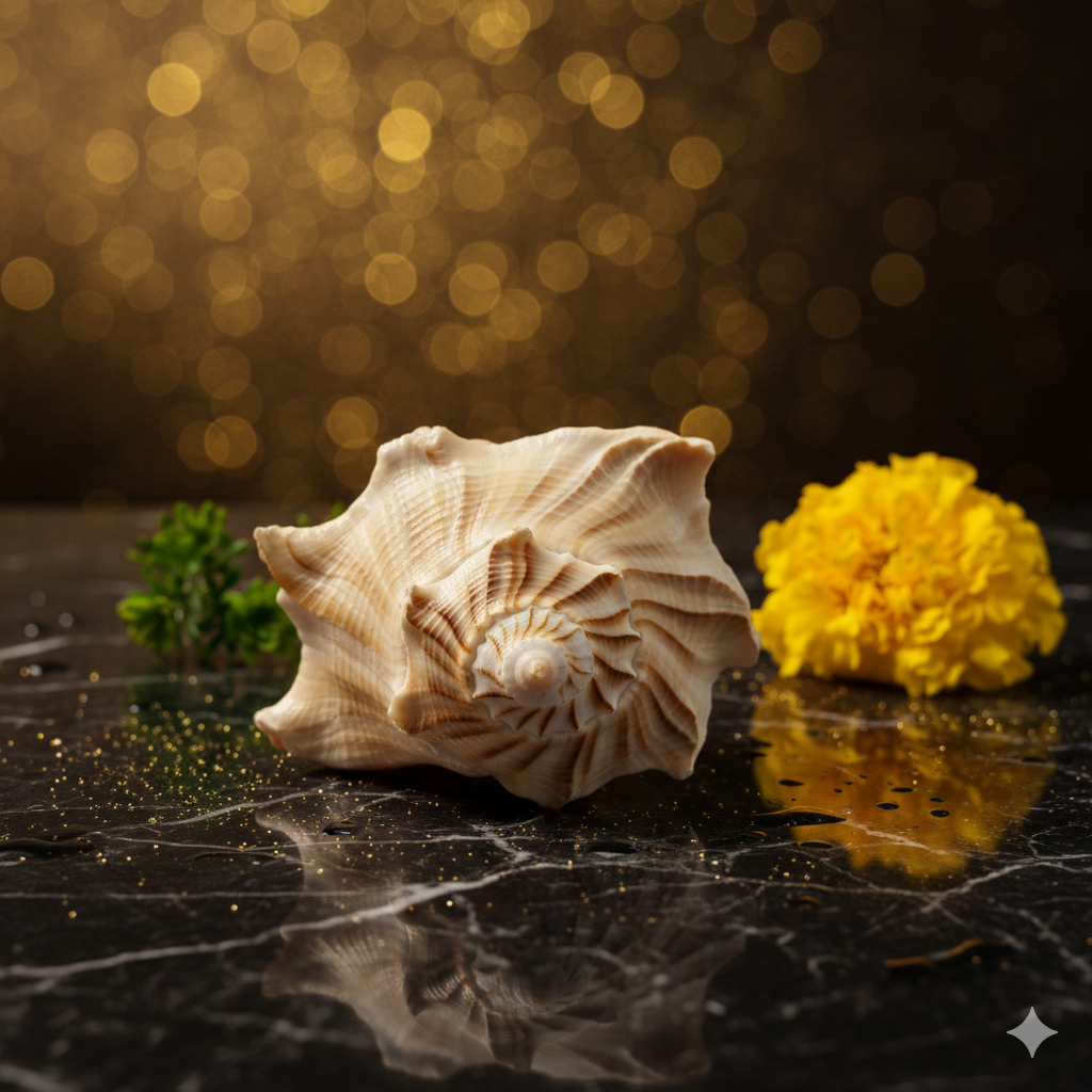 Dakshinavarti Shankh For Daily Puja - 5 Inches
