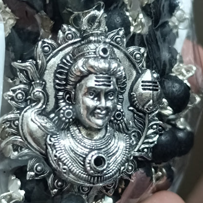 Karungali Mala - Silver Plating Metal Cap - 7mm 54 Beads