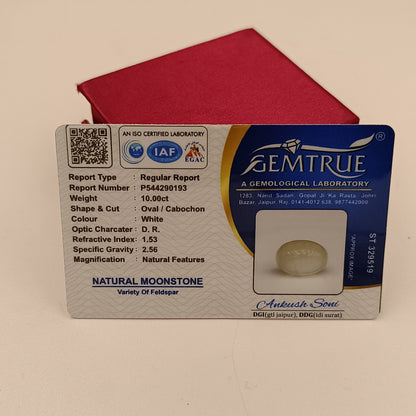 Moon Stone - White Fire Energized Chandra Stone - 9 Ratti Silver Ring or Locket