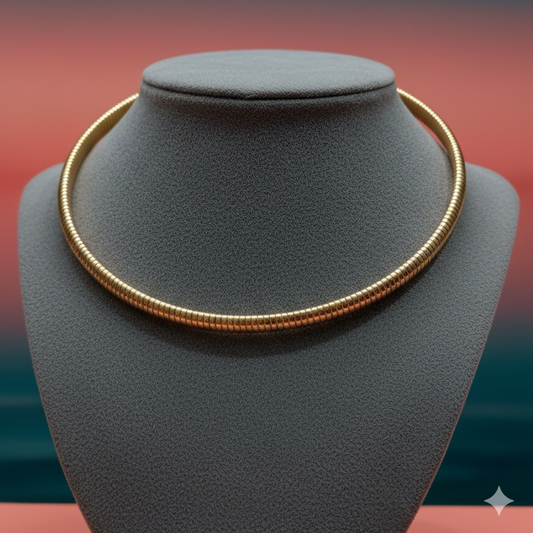 Neck Band - Hassiya - Anti tarnish Gold Look Single Piece