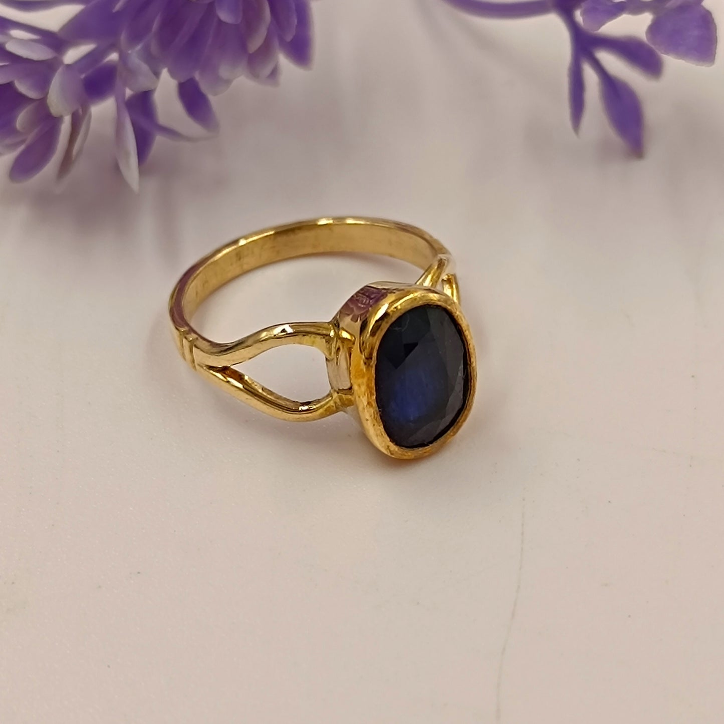 Neelam For Shani in Panchdhatu Blue Sapphire For Saturn