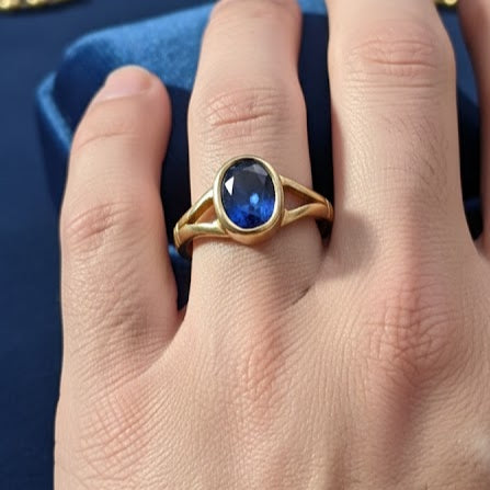 Neelam For Shani in Panchdhatu Blue Sapphire For Saturn
