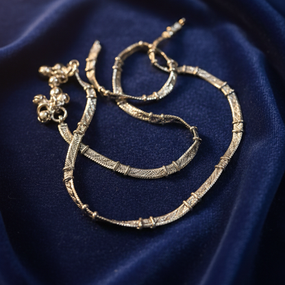 Silver Cut Design Anti Tarnish Premium Anklets Daily or Office Wear