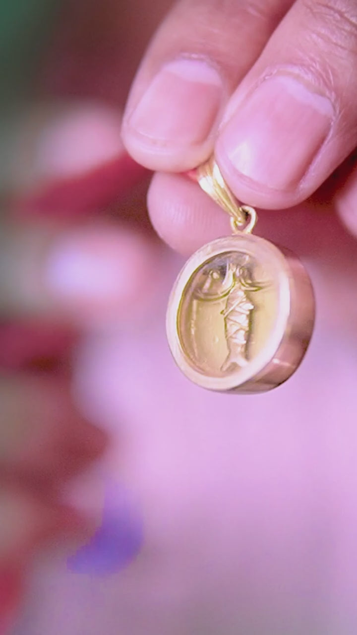 Fish Locket For Rahu Upay - Panchdhatu Locket Fish In Water - Free Chain
