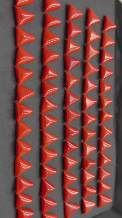 Triangle Red Coral – Trikon Lal Moonga - 5 Ratti in Copper or Silver Metal