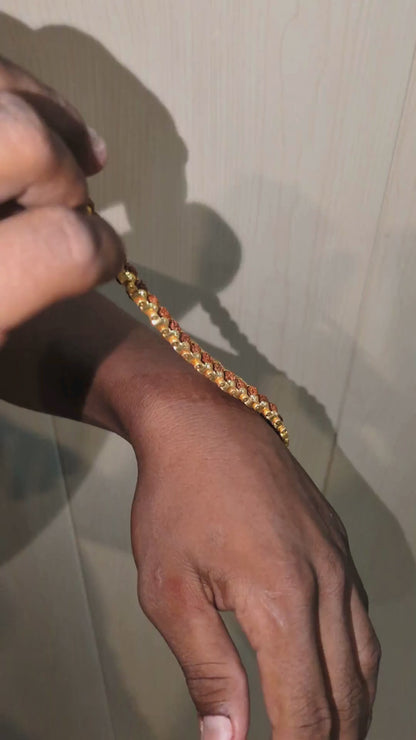 Gold Plated Modern Rudraksha Bracelet