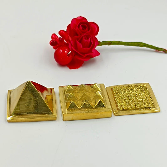 Brass Pyramid for Vastu Correction - 50 gm - 3 Piece Set