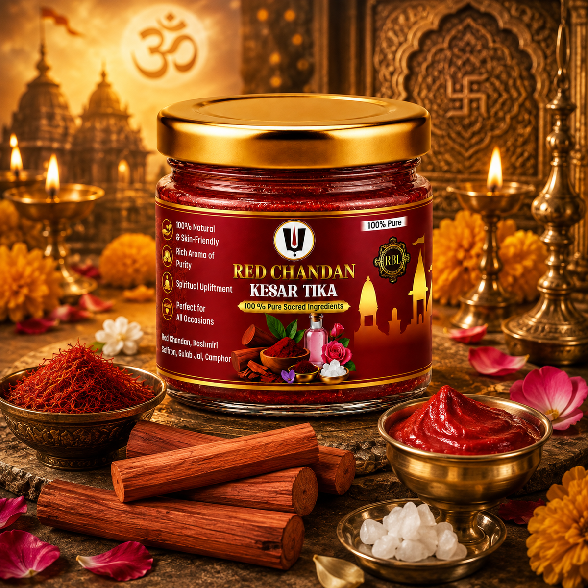 Red Chandan Kesar Tika 50Gm