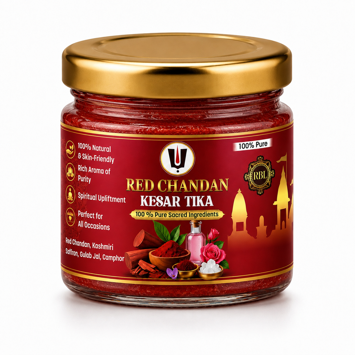 Red Chandan Kesar Tika 50Gm