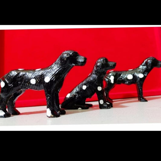 Brass Dogs For Ketu Upay - 3 Piece Set - 650 gm Total Weight