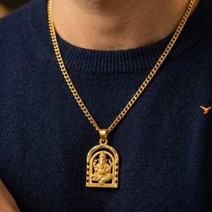 Ganesh Locket - 22 Carat Gold Plated with Chain Set