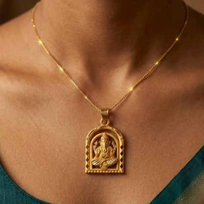 Ganesh Locket - 22 Carat Gold Plated with Chain Set
