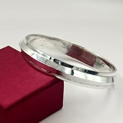 Silver kada - Pure Silver Tridhatu Kada -Simple & Sikhi Design Kada - 50gm