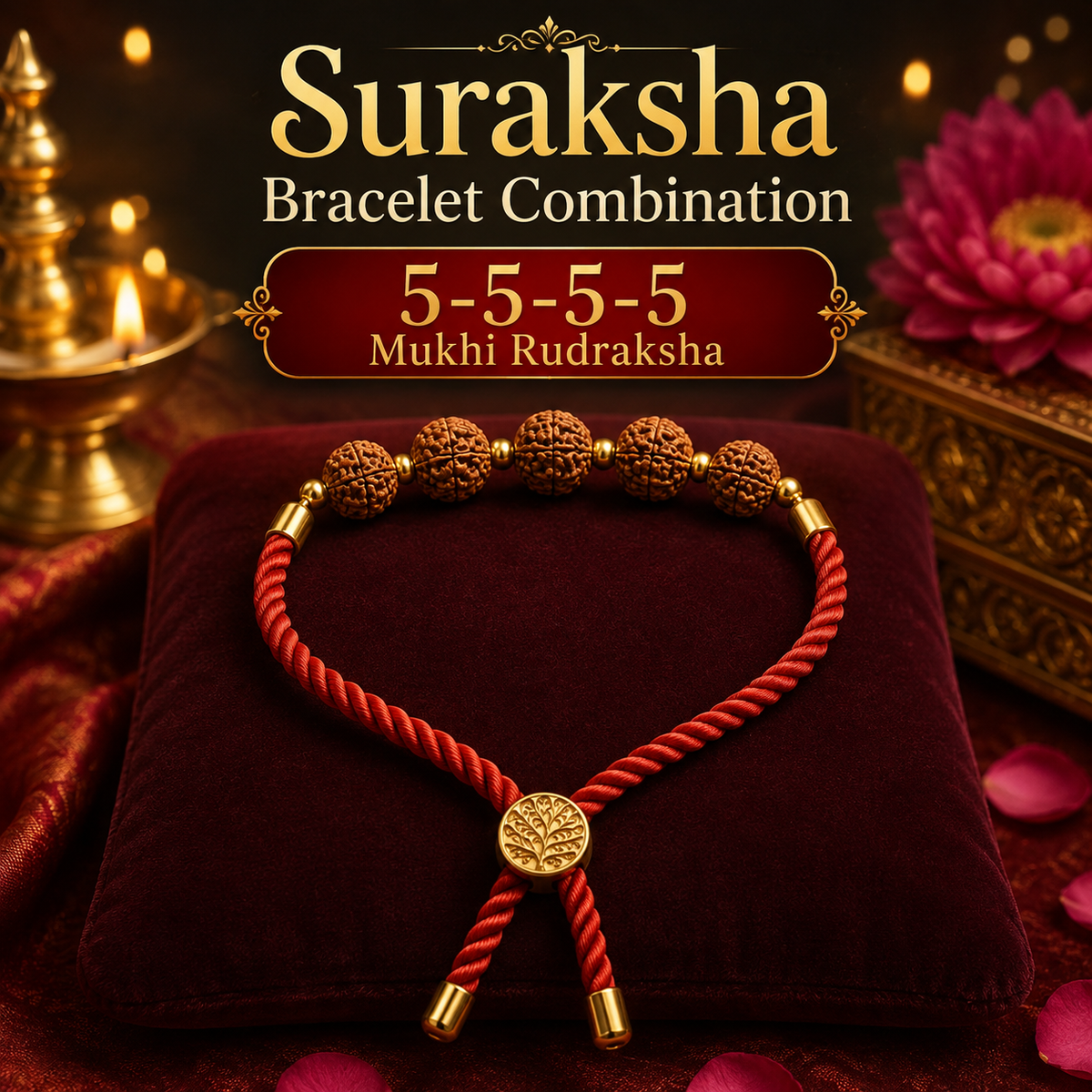 Rudraksha Bracelet + Free 20gm Kashi Chandan