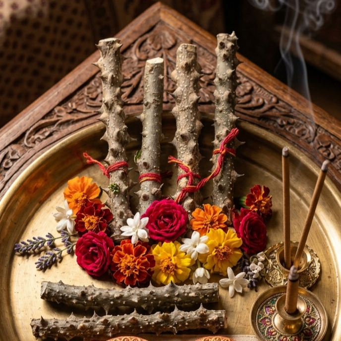 Timru Stick For Evil Eye Protection - 1 Piece Abhimantrit 7 Inches - Uttrakhand Sacred Stick