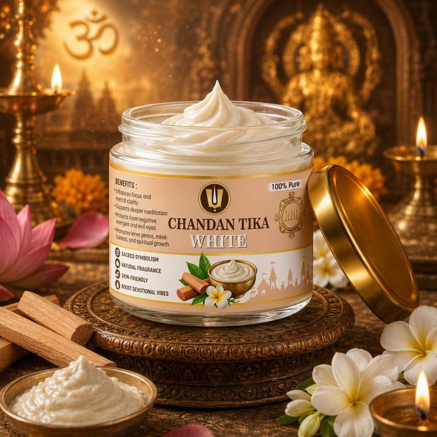 White Chandan Tika 50Gm - Get Kashi Kesar Chandan Tika 30 Gm Free