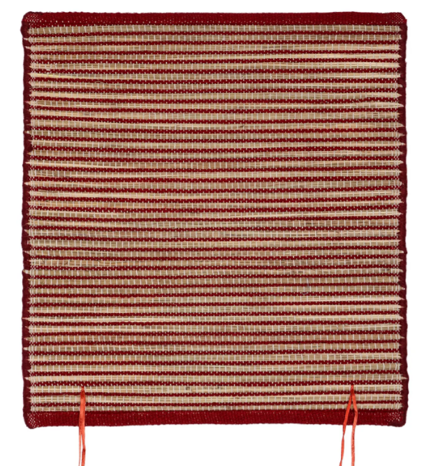 Red Kusha Grass & Wool Aasan for Puja, Meditaion & Japa